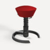 Red Wool Seat Black Frame Black Spring Glides