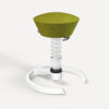 Green Wool Seat White Frame White Spring Glides